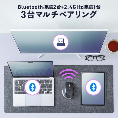 ワイヤレスマウス（VELZA・サイドホイール/高速スクロール・Bluetooth/2.4GHz・無線・静音・PAW3809・左右スクロール・Mac対応・戻る/進む・USB-C・充電式・高機能）