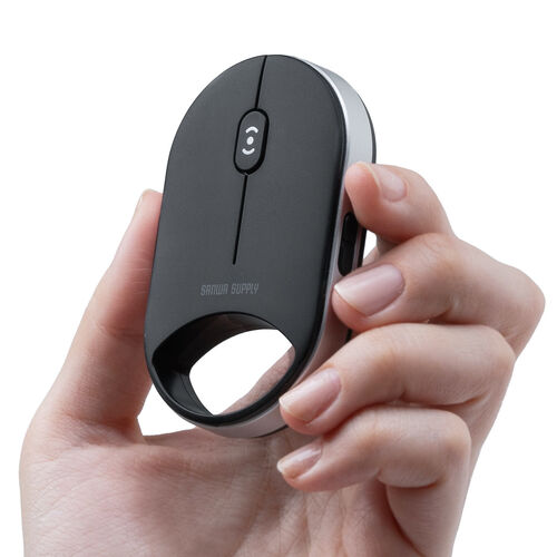ワイヤレスマウス（超小型・Bluetooth・超薄型・静音・充電式・5ボタン・無線・持ち運び・モバイルマウス・携帯マウス・ミニマウス・コンパクト・ブラック）