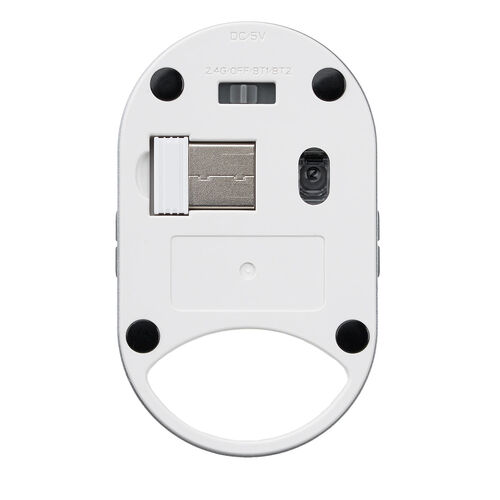 ワイヤレスマウス（超小型・Bluetooth・超薄型・静音・充電式・5ボタン・無線・持ち運び・モバイルマウス・携帯マウス・ミニマウス・コンパクト・ホワイト）
