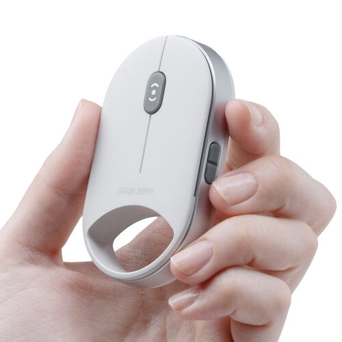 ワイヤレスマウス（超小型・Bluetooth・超薄型・静音・充電式・5ボタン・無線・持ち運び・モバイルマウス・携帯マウス・ミニマウス・コンパクト・ホワイト）