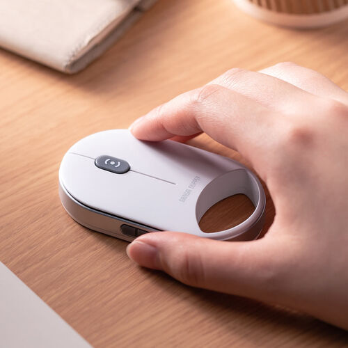 ワイヤレスマウス（超小型・Bluetooth・超薄型・静音・充電式・5ボタン・無線・持ち運び・モバイルマウス・携帯マウス・ミニマウス・コンパクト・ホワイト）