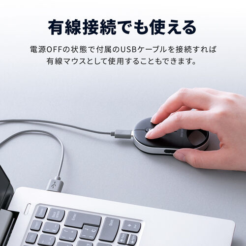 ワイヤレスマウス（超小型・Bluetooth・超薄型・静音・充電式・5ボタン・無線・持ち運び・モバイルマウス・携帯マウス・ミニマウス・コンパクト・ホワイト）