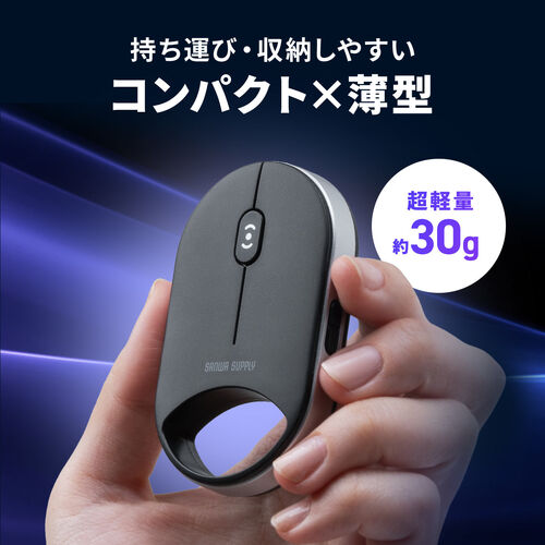 ワイヤレスマウス（超小型・Bluetooth・超薄型・静音・充電式・5ボタン・無線・持ち運び・モバイルマウス・携帯マウス・ミニマウス・コンパクト・ホワイト）