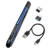 ペンマウス（Bluetooth・ワイヤレス・戻る/進む・USB A・Type-C・充電式・ペン型マウス・クリップ付き・ブルー）