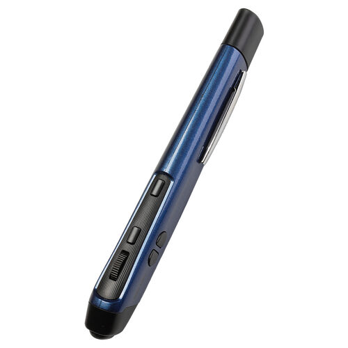ペンマウス（Bluetooth・ワイヤレス・戻る/進む・USB A・Type-C・充電式・ペン型マウス・クリップ付き・ブルー）