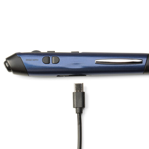ペンマウス（Bluetooth・ワイヤレス・戻る/進む・USB A・Type-C・充電式・ペン型マウス・クリップ付き・ブルー）