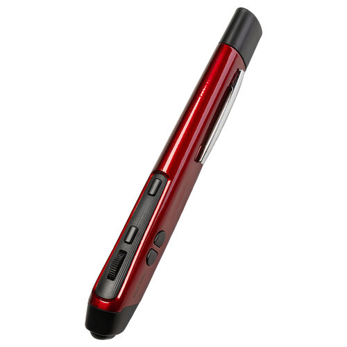 ペンマウス（Bluetooth・ワイヤレス・戻る/進む・USB A・Type-C・充電式・ペン型マウス・クリップ付き・レッド）
