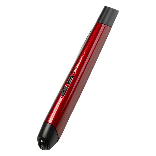 ペンマウス（Bluetooth・ワイヤレス・戻る/進む・USB A・Type-C・充電式・ペン型マウス・クリップ付き・レッド）