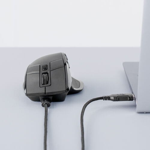 ワイヤレスマウス（エルゴノミクス・8ボタン・多機能・割り当て・液晶画面・Bluetooth・2.4GHzレシーバー・充電式・ブラック）