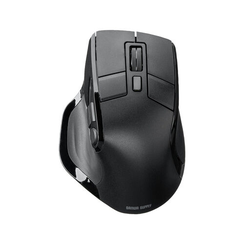 ワイヤレスマウス（エルゴノミクス・8ボタン・多機能・割り当て・液晶画面・Bluetooth・2.4GHzレシーバー・充電式・ブラック）