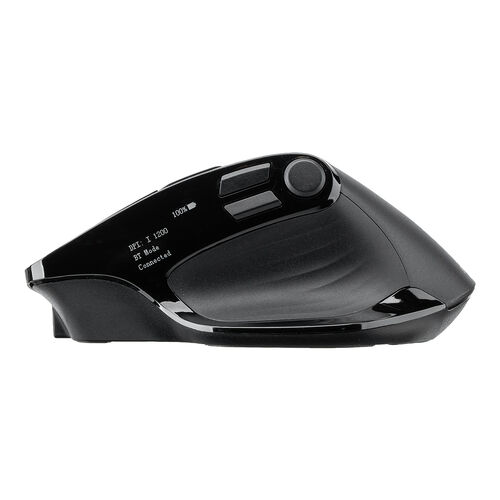 ワイヤレスマウス（エルゴノミクス・8ボタン・多機能・割り当て・液晶画面・Bluetooth・2.4GHzレシーバー・充電式・ブラック）