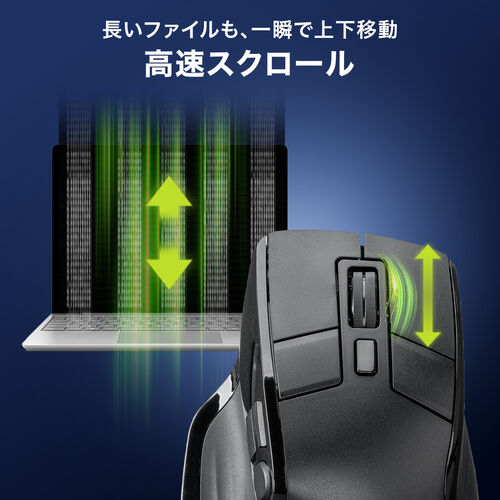 ワイヤレスマウス（エルゴノミクス・8ボタン・多機能・割り当て・液晶画面・Bluetooth・2.4GHzレシーバー・充電式・ブラック）