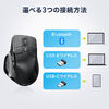 ワイヤレスマウス（エルゴノミクス・8ボタン・多機能・割り当て・液晶画面・Bluetooth・2.4GHzレシーバー・充電式・ブラック）
