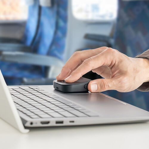 ワイヤレスマウス（マグネット着脱式・小型・Bluetooth・フルサイズ ＆ コンパクト・薄型・充電式・4ボタン・無線・持ち運び・モバイルマウス・携帯マウス・ミニマウス・ブラック）