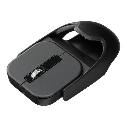 ワイヤレスマウス（マグネット着脱式・小型・Bluetooth・フルサイズ ＆ コンパクト・薄型・充電式・4ボタン・無線・持ち運び・モバイルマウス・携帯マウス・ミニマウス・ブラック）
