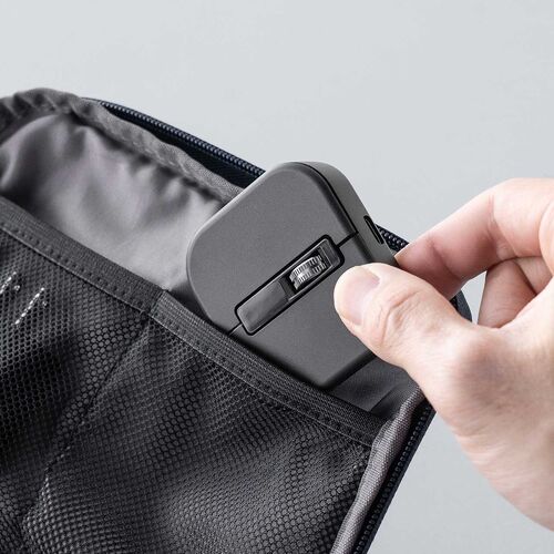 ワイヤレスマウス（マグネット着脱式・小型・Bluetooth・フルサイズ ＆ コンパクト・薄型・充電式・4ボタン・無線・持ち運び・モバイルマウス・携帯マウス・ミニマウス・ブラック）