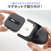 ワイヤレスマウス（マグネット着脱式・小型・Bluetooth・フルサイズ ＆ コンパクト・薄型・充電式・4ボタン・無線・持ち運び・モバイルマウス・携帯マウス・ミニマウス・ブラック）