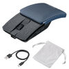 薄型マウス（Bluetooth・2.4GHzワイヤレス・スライドカバー・開閉で電源オンオフ・5ボタン・戻る/進むボタン・持ち運び・小型・コンパクト・USB-C充電式・スリム・軽量・静音・ブルー）