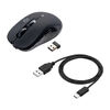ワイヤレスマウス（Bluetooth・2.4GHz・USB-C充電式・戻る/進む・5ボタン・静音・無線・ラバーコーティング・ブラック））