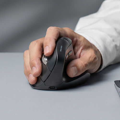 ワイヤレスマウス（チルトホイール・高速スクロール・Bluetooth・エルゴノミクス・無線・静音・5ボタン・マルチペアリング・カウント切り替え・左右スクロール・戻る・進む・Mac対応・ブラック）