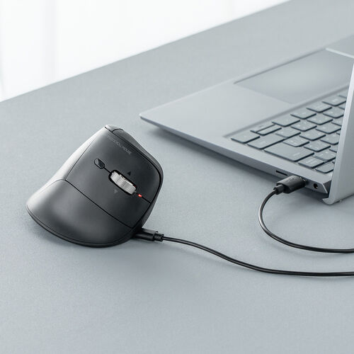 ワイヤレスマウス（チルトホイール・高速スクロール・Bluetooth・エルゴノミクス・無線・静音・5ボタン・マルチペアリング・カウント切り替え・左右スクロール・戻る・進む・Mac対応・ブラック）