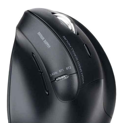 ワイヤレスマウス（チルトホイール・高速スクロール・Bluetooth・エルゴノミクス・無線・静音・5ボタン・マルチペアリング・カウント切り替え・左右スクロール・戻る・進む・Mac対応・ブラック）