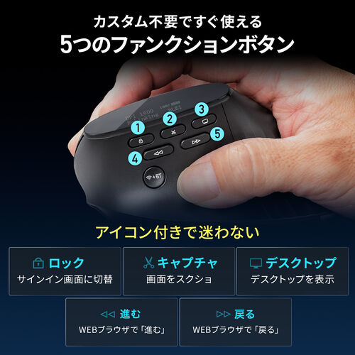 ワイヤレスマウス（エルゴノミクス・8ボタン・多機能・液晶画面・Bluetooth / 2.4GHzレシーバー・充電式・ハイスペック・8000DPI・Mac対応・ブラック）