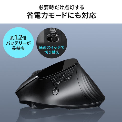 ワイヤレスマウス（エルゴノミクス・8ボタン・多機能・液晶画面・Bluetooth / 2.4GHzレシーバー・充電式・ハイスペック・8000DPI・Mac対応・ブラック）