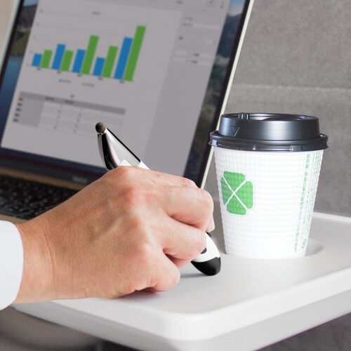 ペンマウス（ペン型マウス・Bluetooth・ワイヤレス2.4GHz・Type-A・Type-C・充電式・800/1200/1600カウント・左手対応・スタンド付き・ホワイト・FPSゲーム）