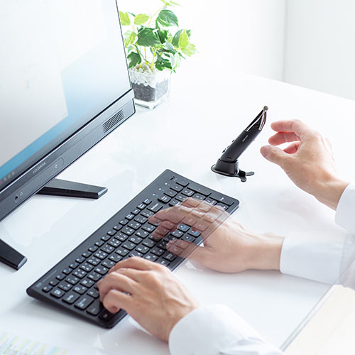 ペンマウス（ペン型マウス・Bluetooth・ワイヤレス2.4GHz・Type-A・Type-C・充電式・800/1200/1600カウント・左手対応・スタンド付き）