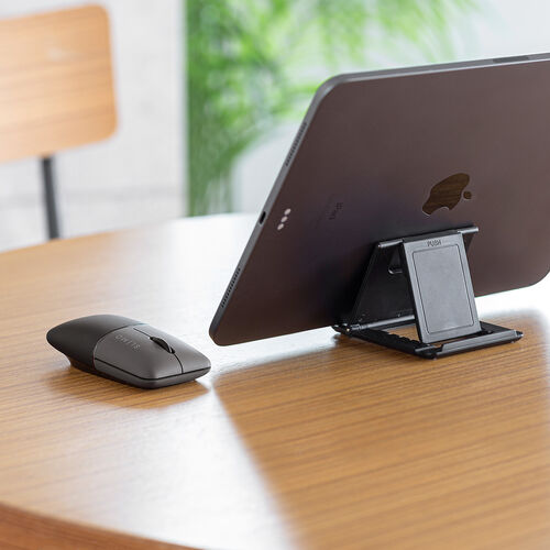 モバイルマウス（超小型・Bluetooth・2.4GHz・ワイヤレス・SLIMO・静音・無線・ブルーLEDセンサー・充電式・スリム・軽い・軽量・Type-C充電・ブラック）