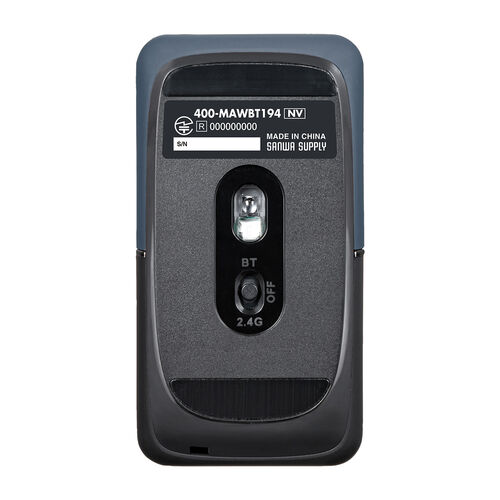 モバイルマウス（超小型・Bluetooth・2.4GHz・ワイヤレス・SLIMO・静音・無線・ブルーLEDセンサー・充電式・スリム・軽い・軽量・Type-C充電・ネイビー）