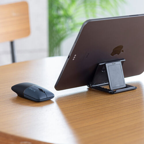 モバイルマウス（超小型・Bluetooth・2.4GHz・ワイヤレス・SLIMO・静音・無線・ブルーLEDセンサー・充電式・スリム・軽い・軽量・Type-C充電・ネイビー）