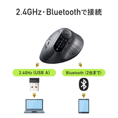 ワイヤレスマウス｜5ボタン・横スクロール・Bluetooth/2.4GHz