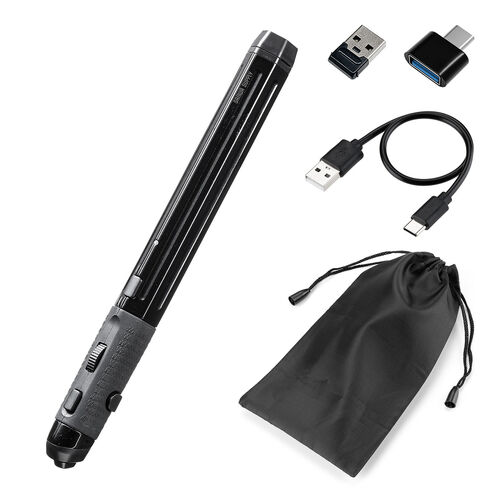 ペン型マウス（Bluetooth・ワイヤレス・USB A・Type-C・充電式・ペンマウス・ブラック・メディア掲載）