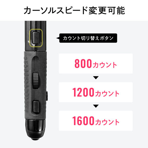ペン型マウス（Bluetooth・ワイヤレス・USB A・Type-C・充電式・ペンマウス・ブラック・メディア掲載）