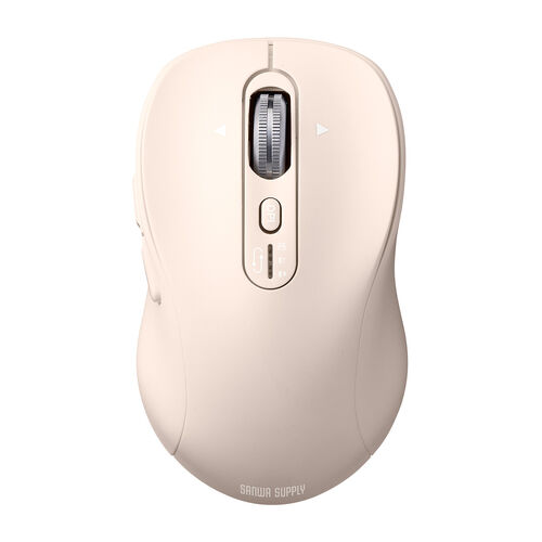 ワイヤレスマウス（チルトホイール・高速スクロール・Bluetooth・無線・静音・5ボタン・ブルーLED・マルチペアリング・カウント切り替え・左右スクロール・Mac対応・戻る・進む・ベージュ）