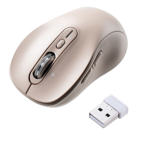 ワイヤレスマウス（チルトホイール・高速スクロール・Bluetooth・無線・静音・5ボタン・ブルーLED・マルチペアリング・カウント切り替え・左右スクロール・Mac対応・戻る・進む・ベージュ）