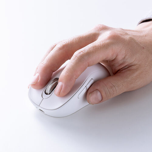 ワイヤレスマウス（チルトホイール・高速スクロール・横スクロール・Bluetooth・無線・静音・5ボタン・ブルーLED・マルチペアリング・カウント切り替え・Mac対応・戻る・進む・ホワイト）