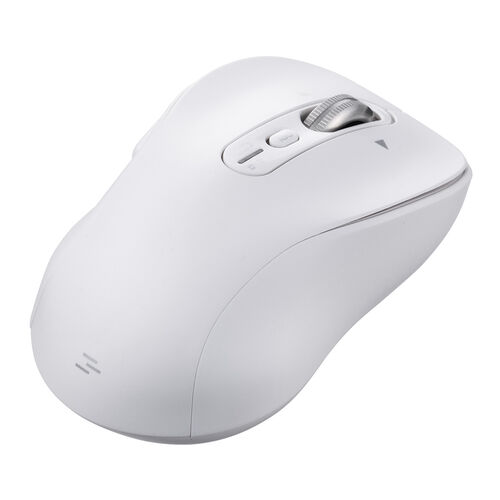 ワイヤレスマウス（チルトホイール・高速スクロール・横スクロール・Bluetooth・無線・静音・5ボタン・ブルーLED・マルチペアリング・カウント切り替え・Mac対応・戻る・進む・ホワイト）