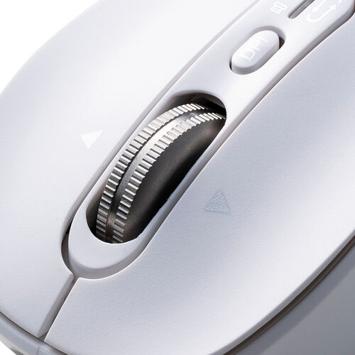 ワイヤレスマウス（チルトホイール・高速スクロール・横スクロール・Bluetooth・無線・静音・5ボタン・ブルーLED・マルチペアリング・カウント切り替え・Mac対応・戻る・進む・ホワイト）