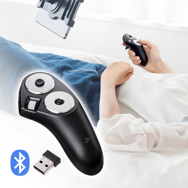 ハンディマウス ごろ寝マウス Bluetooth ワイヤレス 充電式 スティック操作 ブラック EZ4-MAWBT204BKN