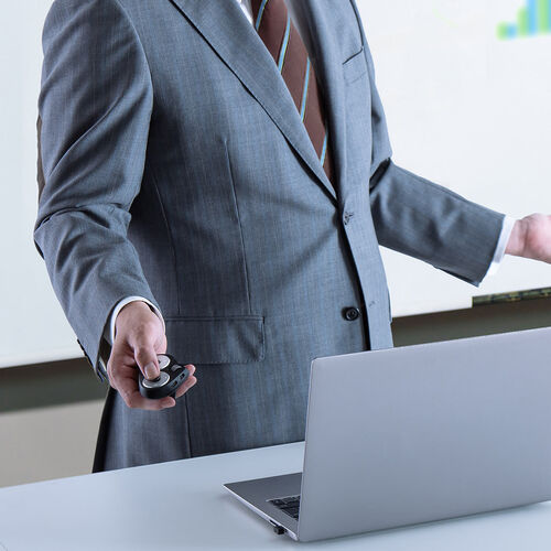 ハンディマウス（メディアコントロールボタン搭載・Bluetooth・ワイヤレス・スティック操作・プレゼン・電子書籍・VR・コントローラ・ごろ寝マウス・ブラック）