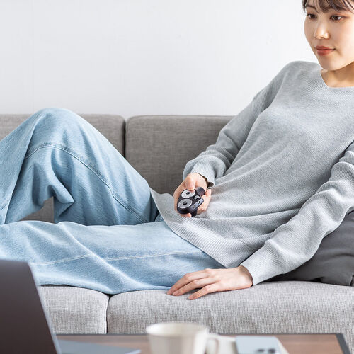 ハンディマウス（メディアコントロールボタン搭載・Bluetooth・ワイヤレス・スティック操作・プレゼン・電子書籍・VR・コントローラ・ごろ寝マウス・ブラック）