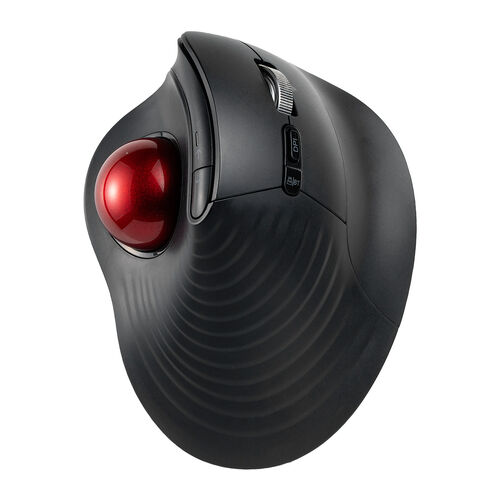 トラックボールマウス（チルトホイール・高速スクロール・エルゴノミクス・静音・2.4GHz・Bluetooth・ワイヤレス・5ボタン・USB-C充電式・レッド）