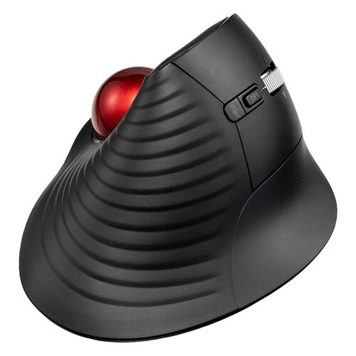 トラックボールマウス（チルトホイール・高速スクロール・エルゴノミクス・静音・2.4GHz・Bluetooth・ワイヤレス・5ボタン・USB-C充電式・レッド）