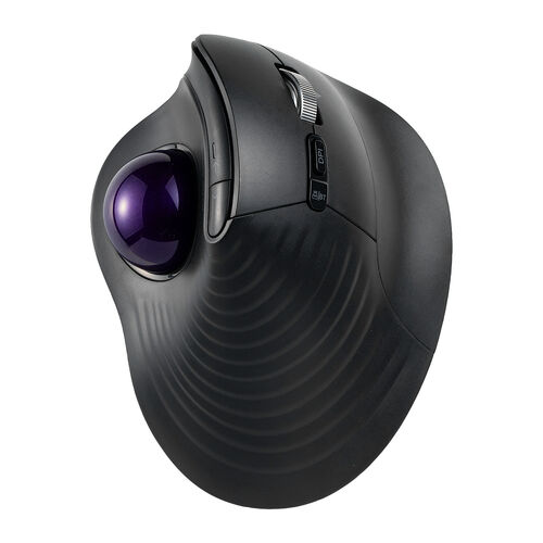 トラックボールマウス（チルトホイール・高速スクロール・エルゴノミクス・静音・2.4GHz・Bluetooth・ワイヤレス・5ボタン・USB-C充電式・バイオレット）