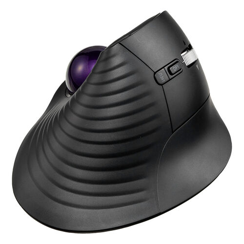 トラックボールマウス（チルトホイール・高速スクロール・エルゴノミクス・静音・2.4GHz・Bluetooth・ワイヤレス・5ボタン・USB-C充電式・バイオレット）