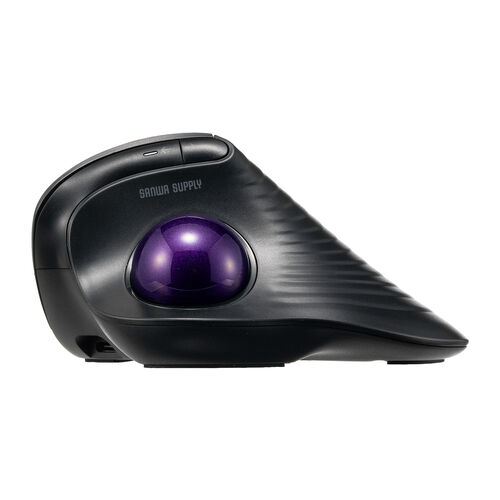 トラックボールマウス（チルトホイール・高速スクロール・エルゴノミクス・静音・2.4GHz・Bluetooth・ワイヤレス・5ボタン・USB-C充電式・バイオレット）