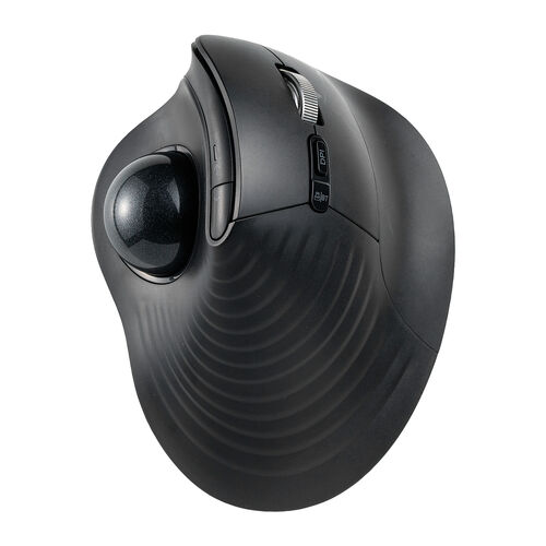 トラックボールマウス（チルトホイール・高速スクロール・エルゴノミクス・静音・2.4GHz・Bluetooth・ワイヤレス・5ボタン・USB-C充電式・ブラック）
